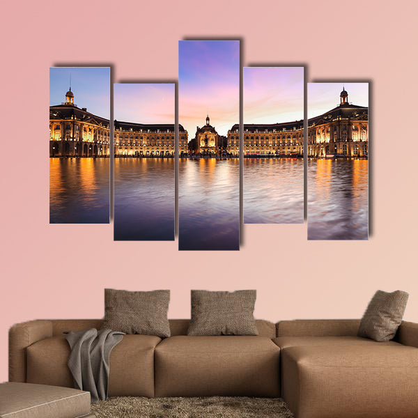 Reflection of Place De La Bourse in Bordeaux, France, multi panel canvas wall art