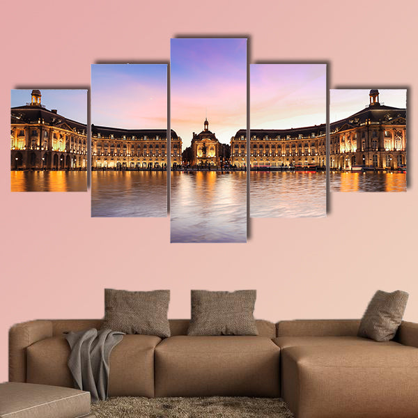Reflection of Place De La Bourse in Bordeaux, France, multi panel canvas wall art