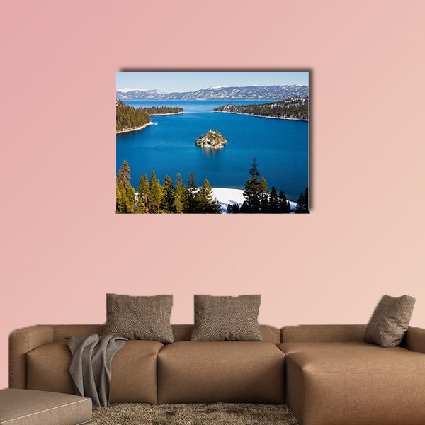Emerald Bay in winter, Lake Tahoe Multi panel canvas wall art