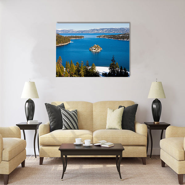 Emerald Bay in winter, Lake Tahoe multi panel canvas wall art