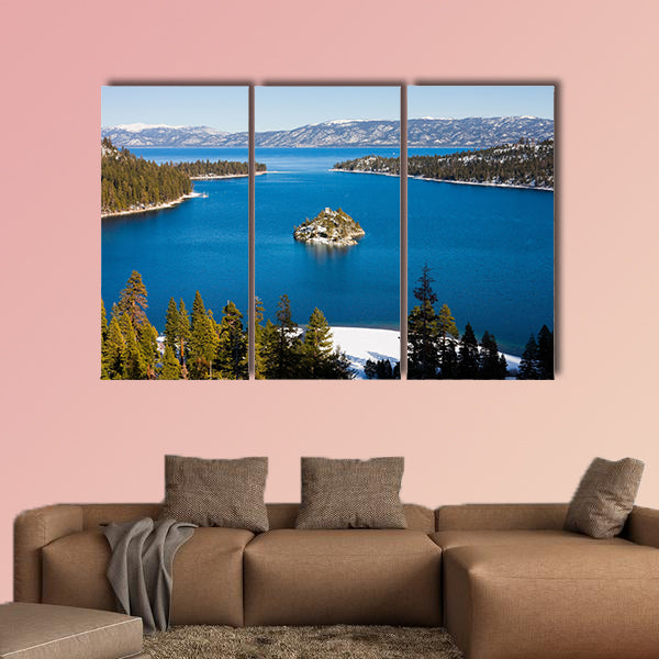 Emerald Bay in winter, Lake Tahoe Multi panel canvas wall art