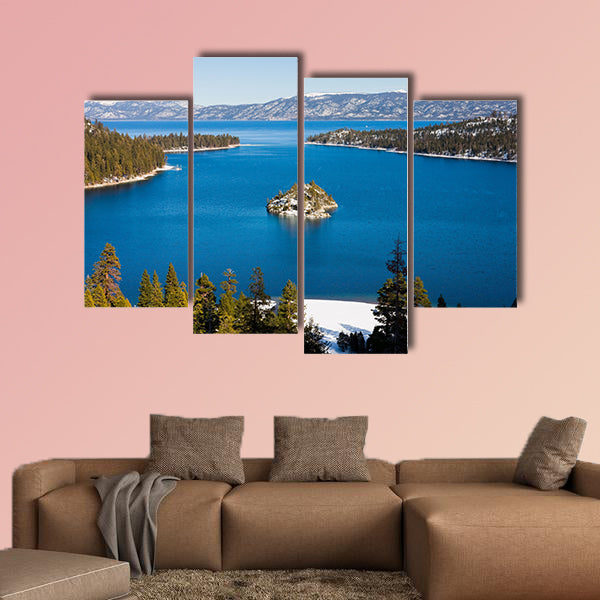Emerald Bay in winter, Lake Tahoe Multi panel canvas wall art