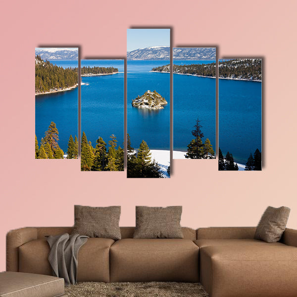 Emerald Bay in winter, Lake Tahoe Multi panel canvas wall art