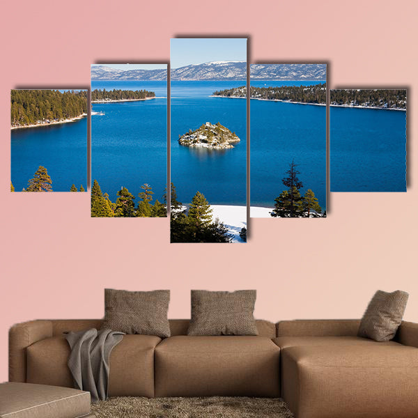 Emerald Bay in winter, Lake Tahoe Multi panel canvas wall art