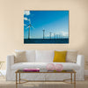 Windmills in a row further, horizontal Multi Panel Canvas Wall Art