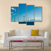 Windmills in a row further, horizontal Multi Panel Canvas Wall Art