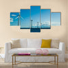 Windmills in a row further, horizontal Multi Panel Canvas Wall Art