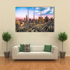 Dubai skyline with beautiful city close to its busiest highway on traffic Multi panel canvas wall art