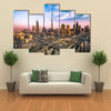 Dubai skyline with beautiful city close to its busiest highway on traffic Multi panel canvas wall art