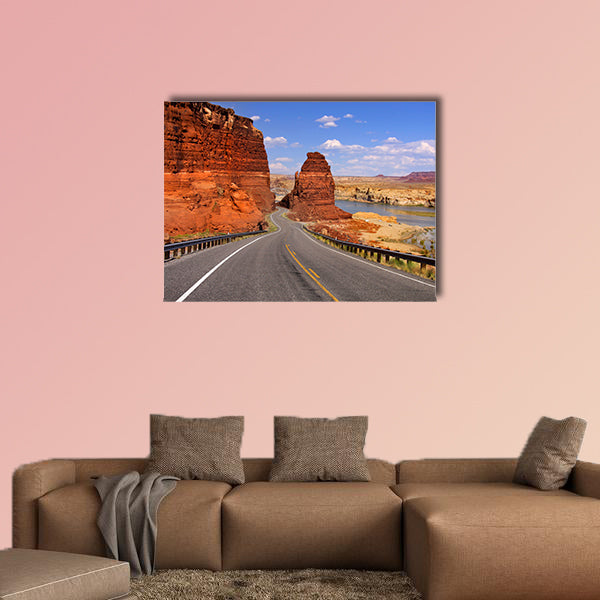 Scenic desert drive multi panel canvas wall art