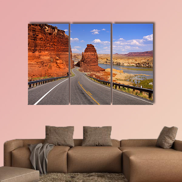 Scenic desert drive multi panel canvas wall art
