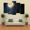 Full Moon And Old Tree On A Starry Night Multi Panel Canvas Wall Art Print Set