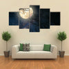 Full Moon And Old Tree On A Starry Night Multi Panel Canvas Wall Art Print Set