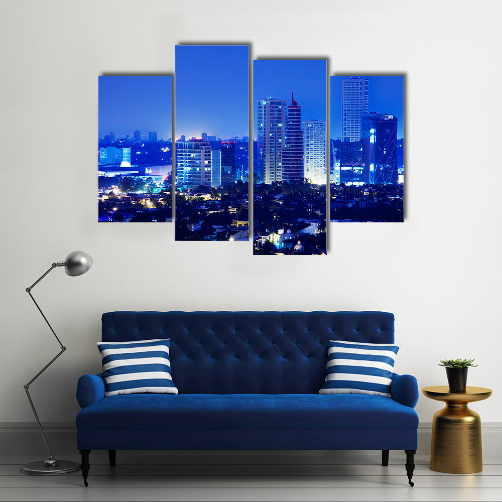 Beautiful Scene Of A Historical Theatre In Mexico,Multi Panel Canvas Wall Art