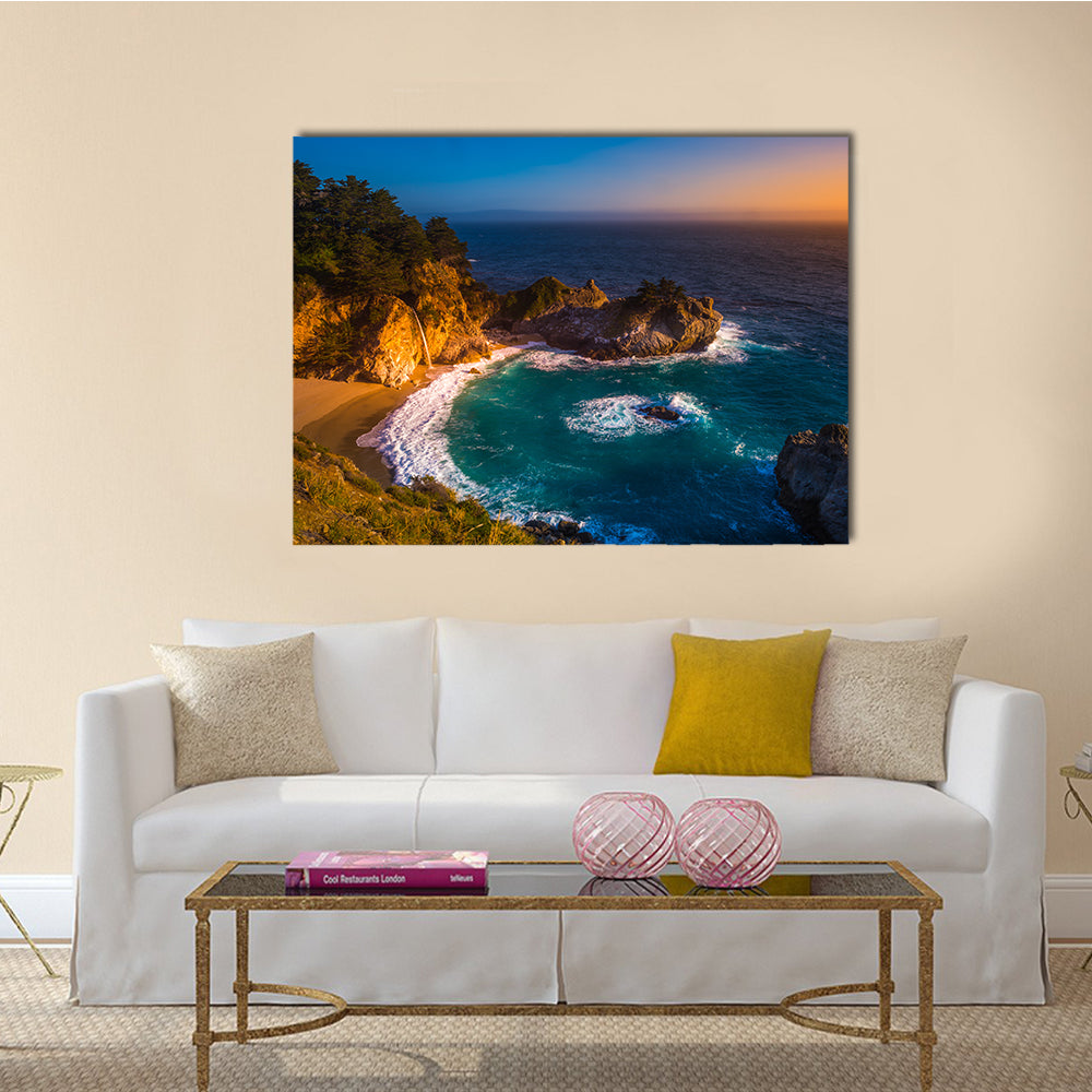 McWay Falls, Julia Pfeiffer Burns State Park, near Carmel, California USA Multi Panel Canvas Wall Art