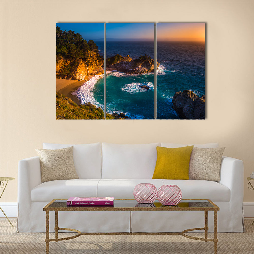 McWay Falls, Julia Pfeiffer Burns State Park, near Carmel, California USA Multi Panel Canvas Wall Art