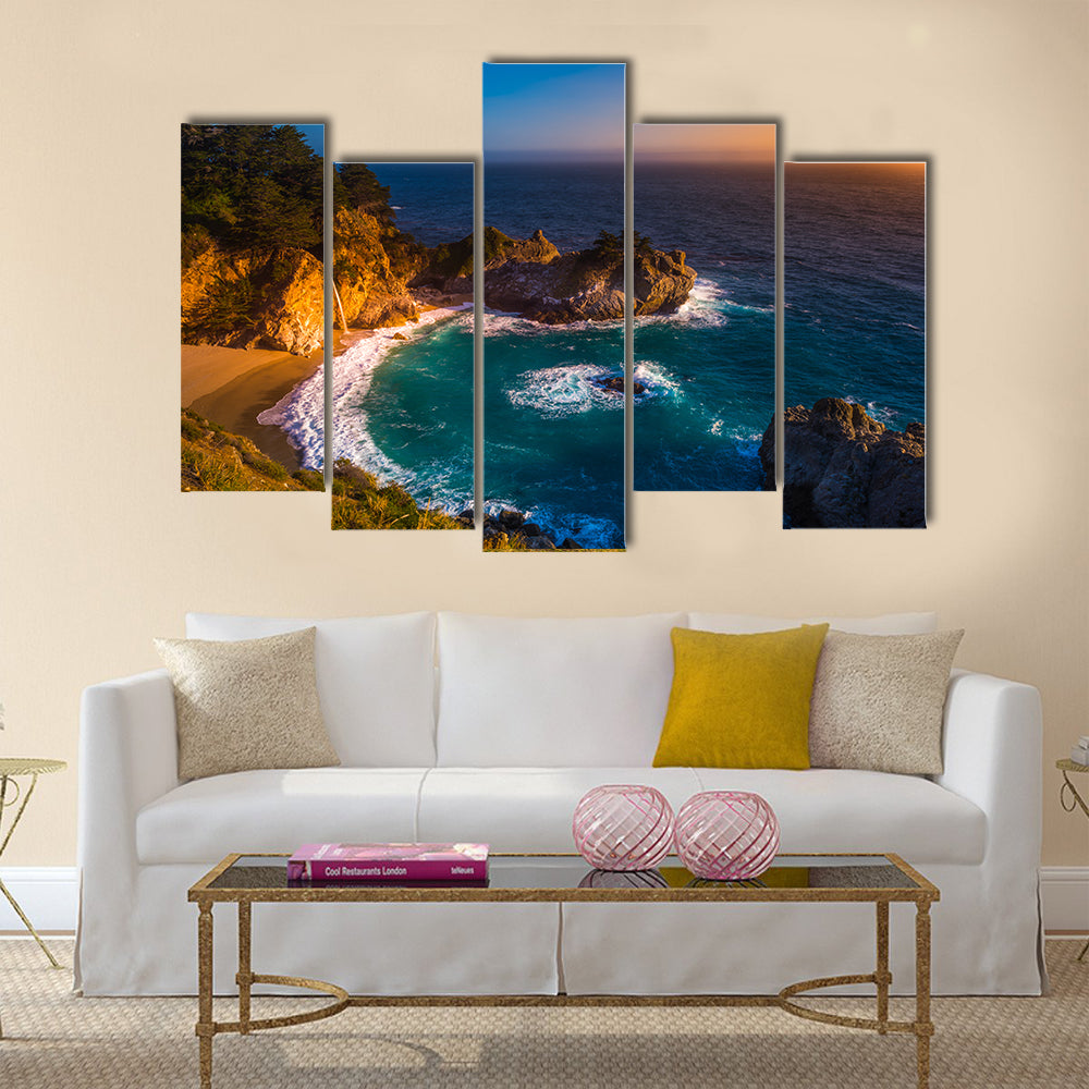 McWay Falls, Julia Pfeiffer Burns State Park, near Carmel, California USA Multi Panel Canvas Wall Art