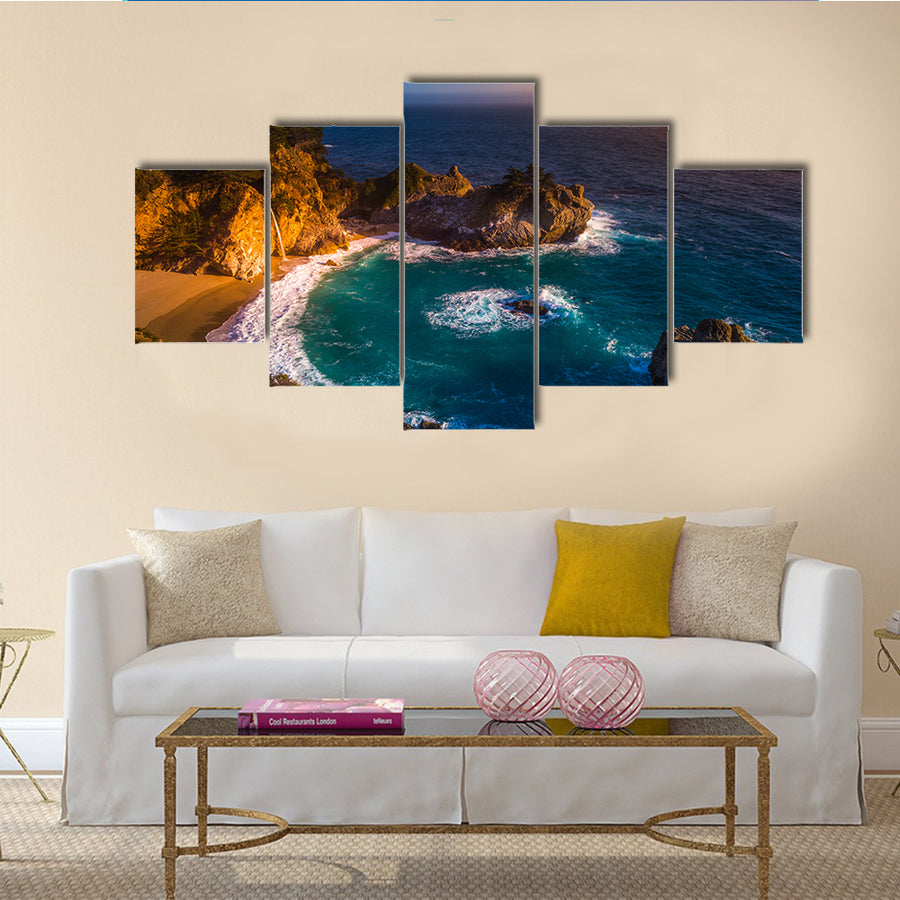 McWay Falls, Julia Pfeiffer Burns State Park, near Carmel, California USA Multi Panel Canvas Wall Art