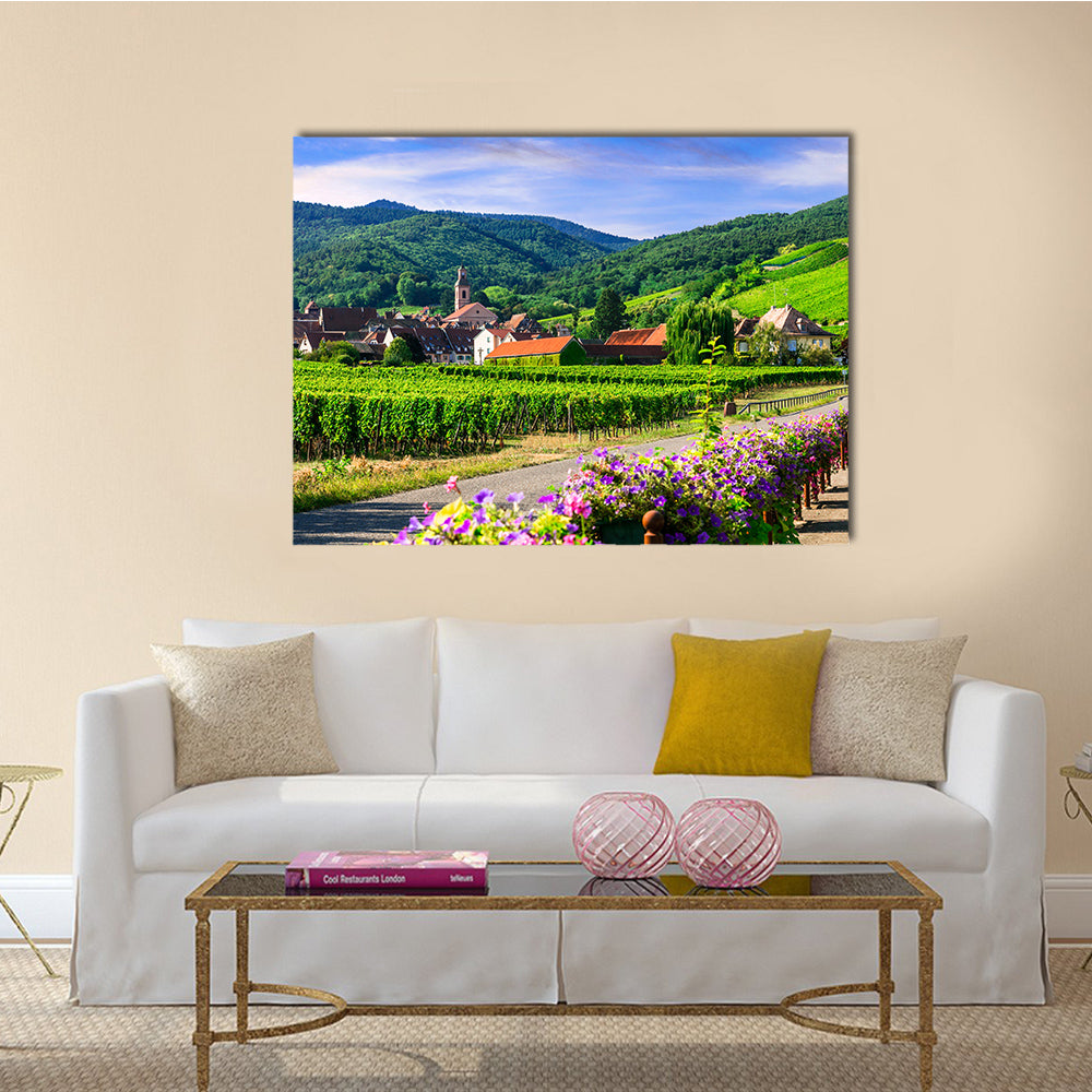 The beautiful countryside of Alsace region Multi Panel Canvas Wall Art