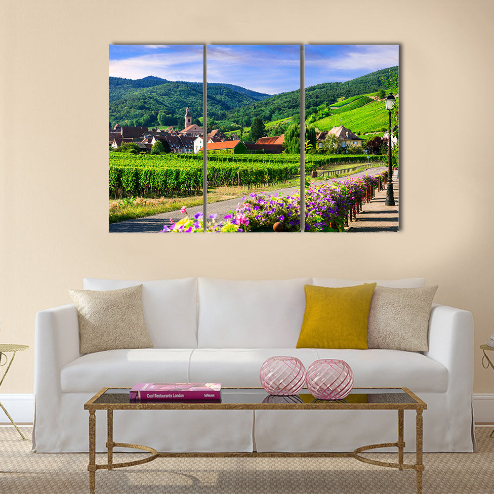 The beautiful countryside of Alsace region Multi Panel Canvas Wall Art