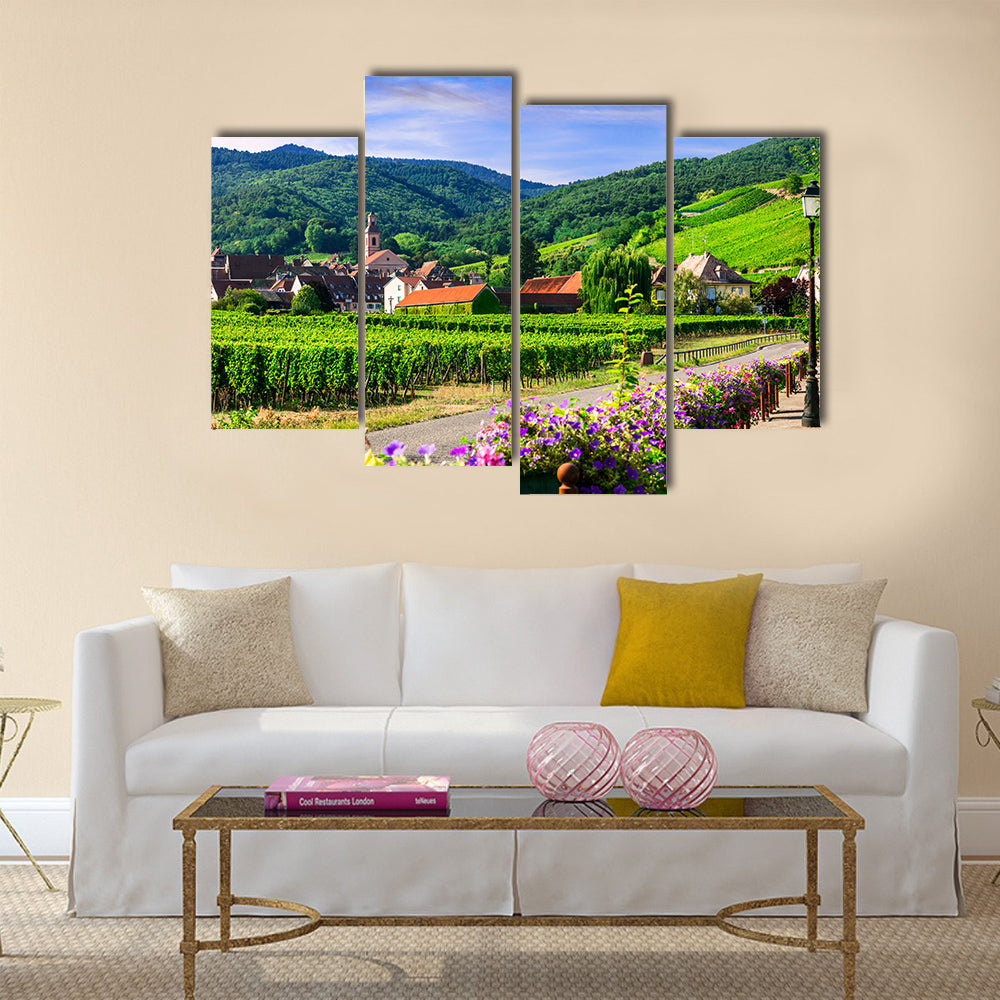 The beautiful countryside of Alsace region Multi Panel Canvas Wall Art