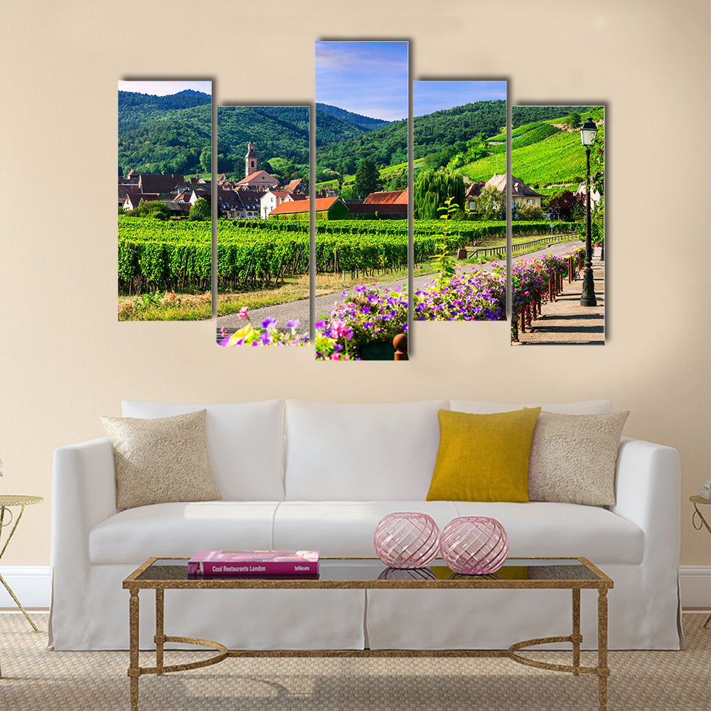 The beautiful countryside of Alsace region Multi Panel Canvas Wall Art