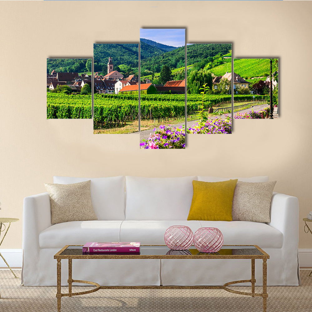 The beautiful countryside of Alsace region Multi Panel Canvas Wall Art