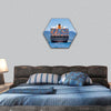 Big cargo container ship hexagonal canvas wall art