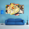 Luxury food on wedding table in hotel or restaurant Multi panel canvas wall art