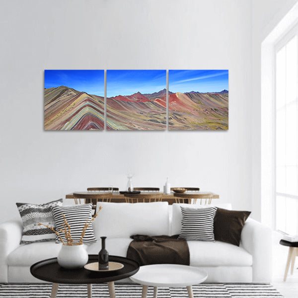 Beautiful colored Rainbow Mountain panoramic canvas wall art