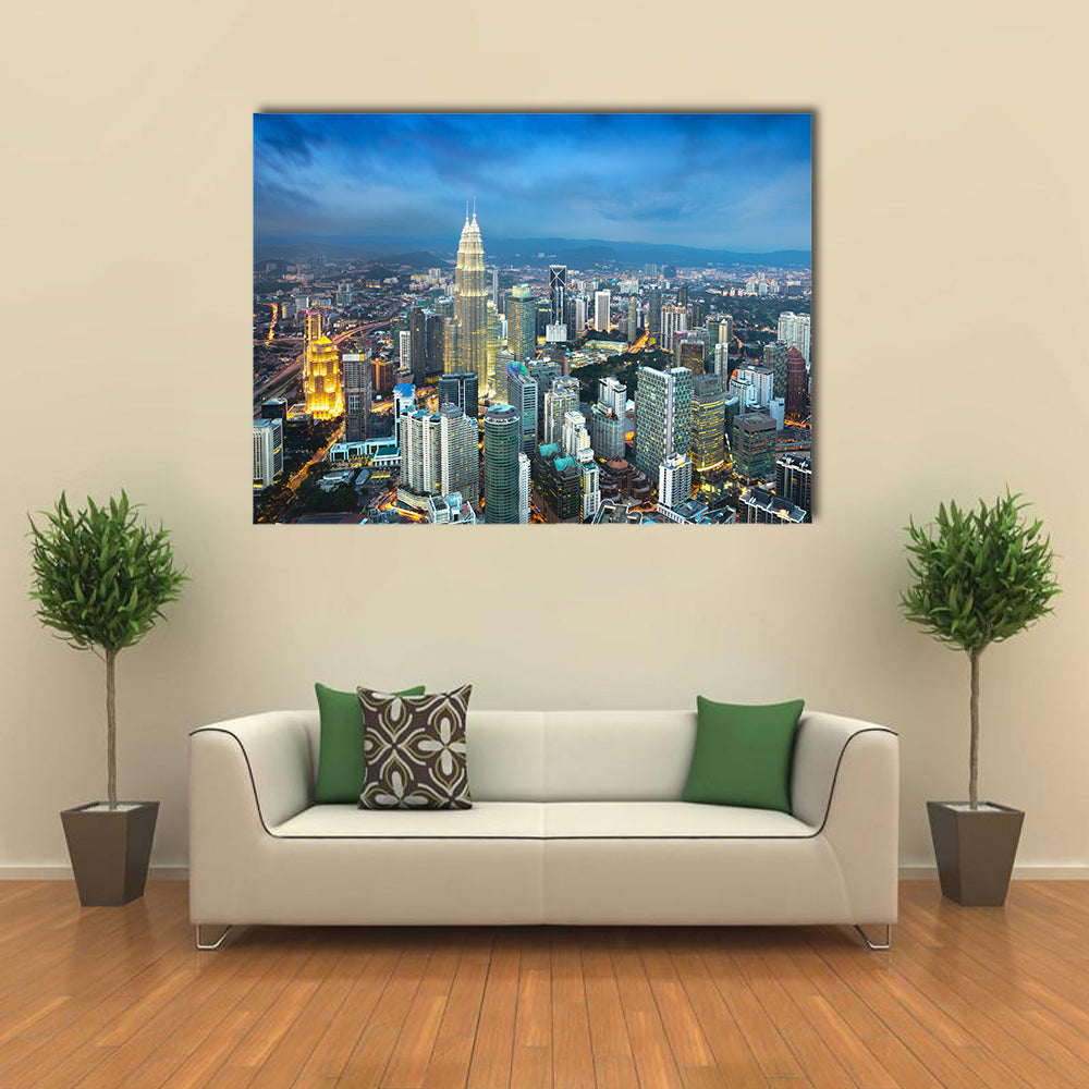 The Beauty Of The Kuala Lumpur City Skyline At Dusk, Malaysia, Multi Panel Canvas Wall Art