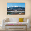 Amazing Lake Plastira on winter. Greece multi panel canvas wall art