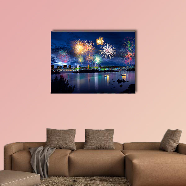 Tokyo bay city view and Tokyo Rainbow Bridge multi panel canvas wall art