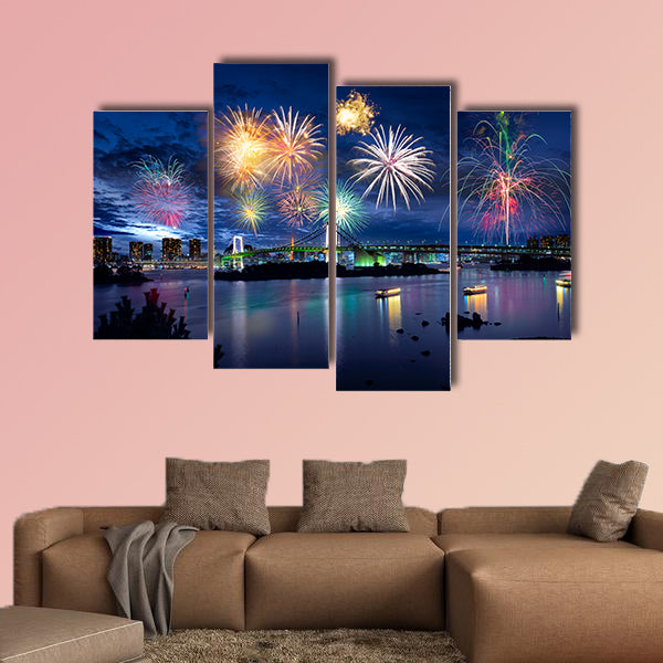 Tokyo bay city view and Tokyo Rainbow Bridge multi panel canvas wall art