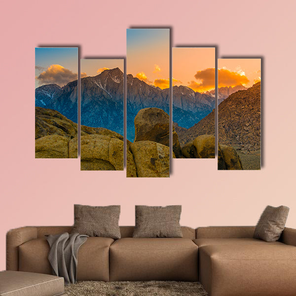 The Rock Formations of Alabama Hills California USA multi panel canvas wall art
