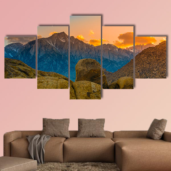 The Rock Formations of Alabama Hills California USA multi panel canvas wall art
