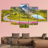 Beautiful view of motorcyclist driving on Winding Mountain wall art