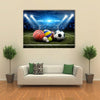 All sports balls in the stadium, sport Multi panel canvas wall art