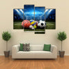 All sports balls in the stadium, sport Multi panel canvas wall art