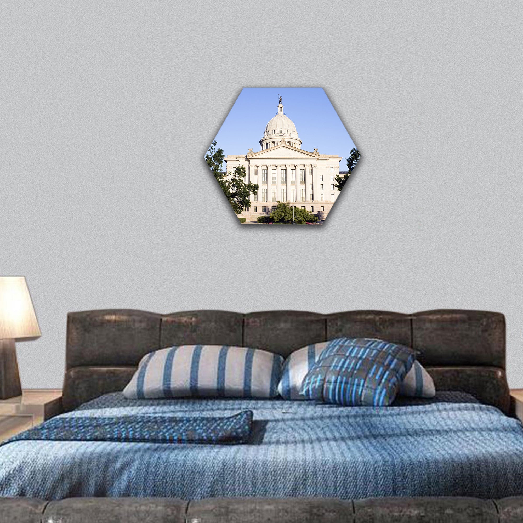 State Capitol of Oklahoma in Oklahoma City hexagonal canvas wall art