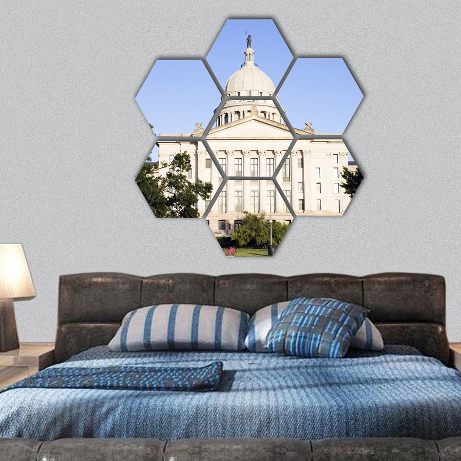 State Capitol of Oklahoma in Oklahoma City hexagonal canvas wall art