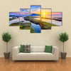 Sunrise at Seongsan Ilchulbong, Jeju island, South Korea multi panel canvas wall art