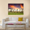 King Penguins in the Falkland Islands multi Panel Canvas wall Art