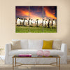 King Penguins in the Falkland Islands multi Panel Canvas wall Art