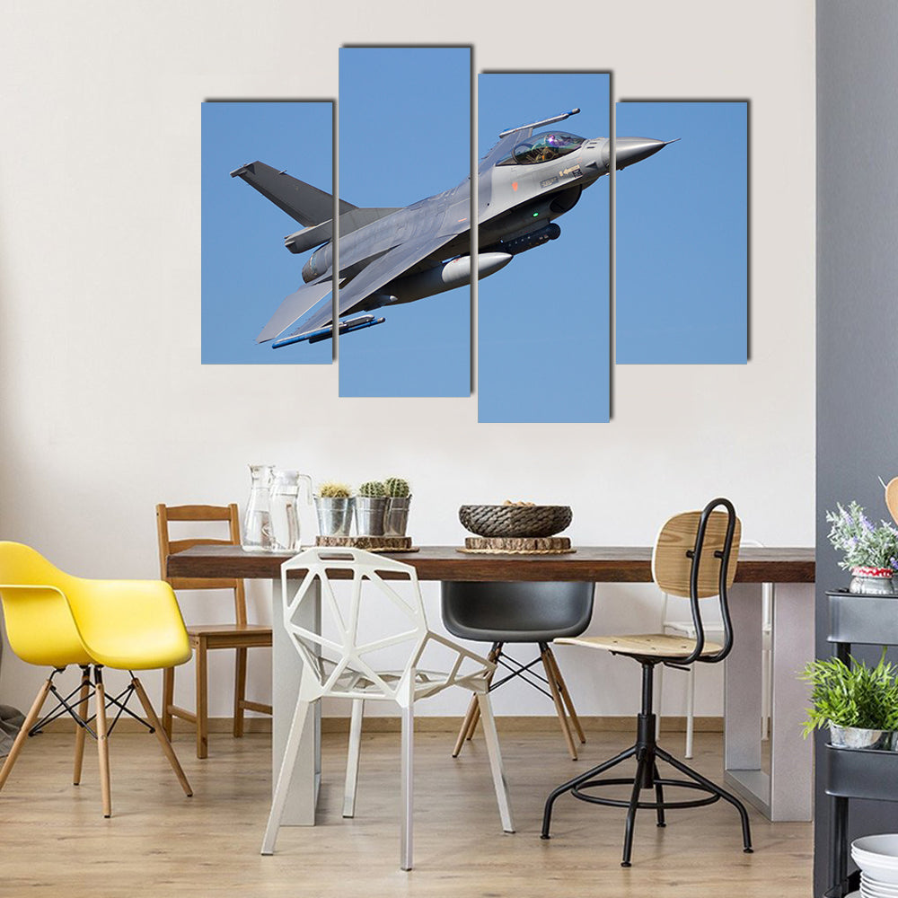Flying Of A Fighter Jet Multi Panel Canvas Wall Art