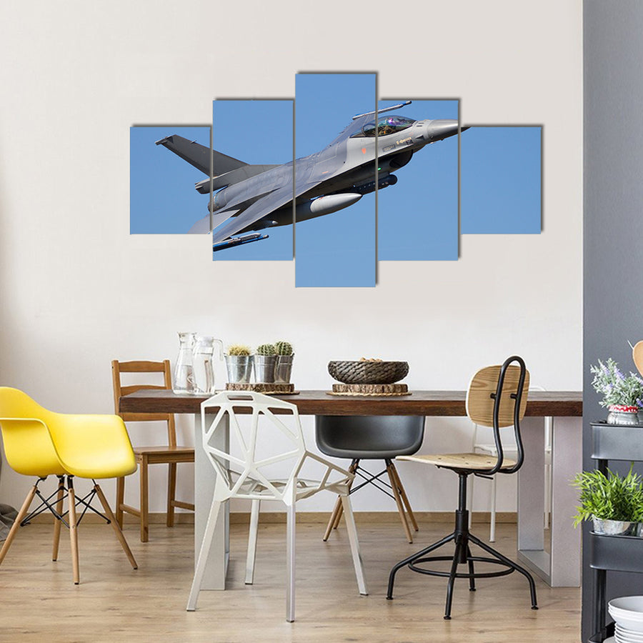 Flying Of A Fighter Jet Multi Panel Canvas Wall Art