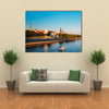 The Promenade Of Daugava In Riga, With Two Old Churches And Medieval Cost, Latvia Multi Panel Canvas Wall Art