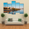 The Promenade Of Daugava In Riga, With Two Old Churches And Medieval Cost, Latvia Multi Panel Canvas Wall Art