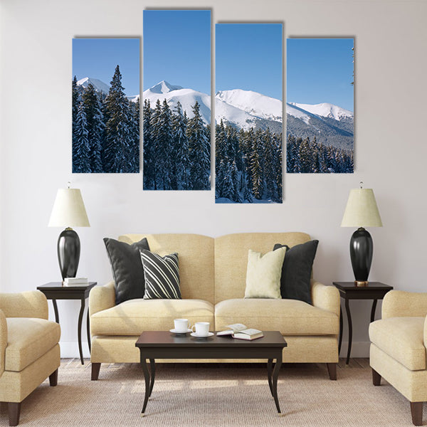 Panorama of winter mountains Multi panel canvas wall art