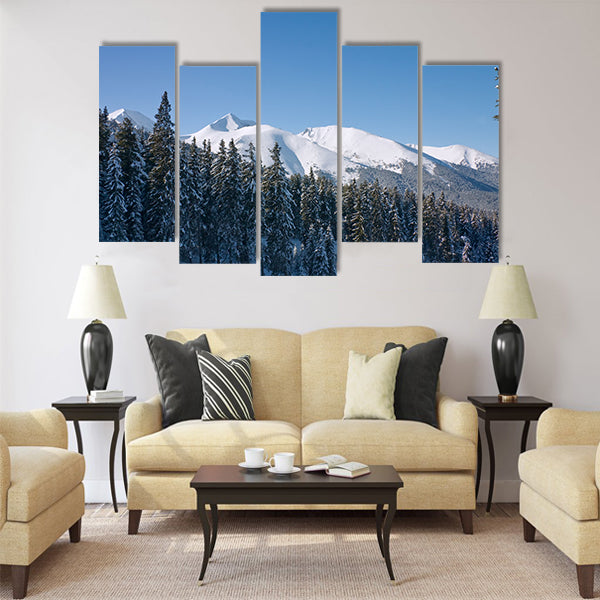 Panorama of winter mountains Multi panel canvas wall art